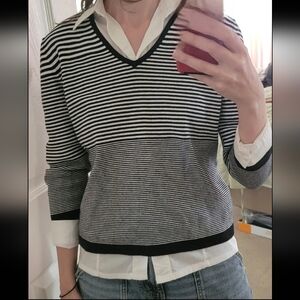 Free With Any Other Purchase! Alexandra Barnett Striped V Neck Sweater Size S